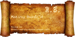 Matity Buzád névjegykártya